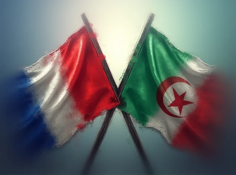 Image of the French and Algerian flags crossed, symbolizing strained relations.