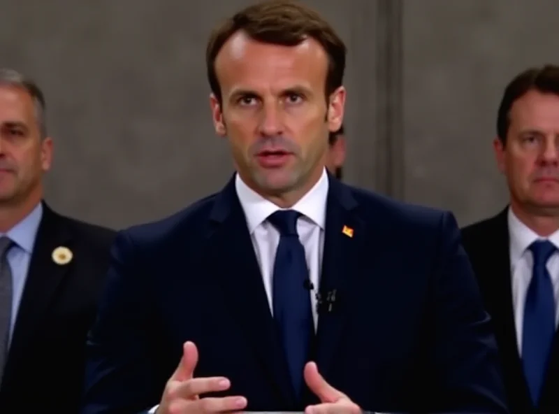 Emmanuel Macron speaking at a press conference