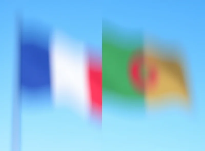 A split image showing the French flag and the Algerian flag