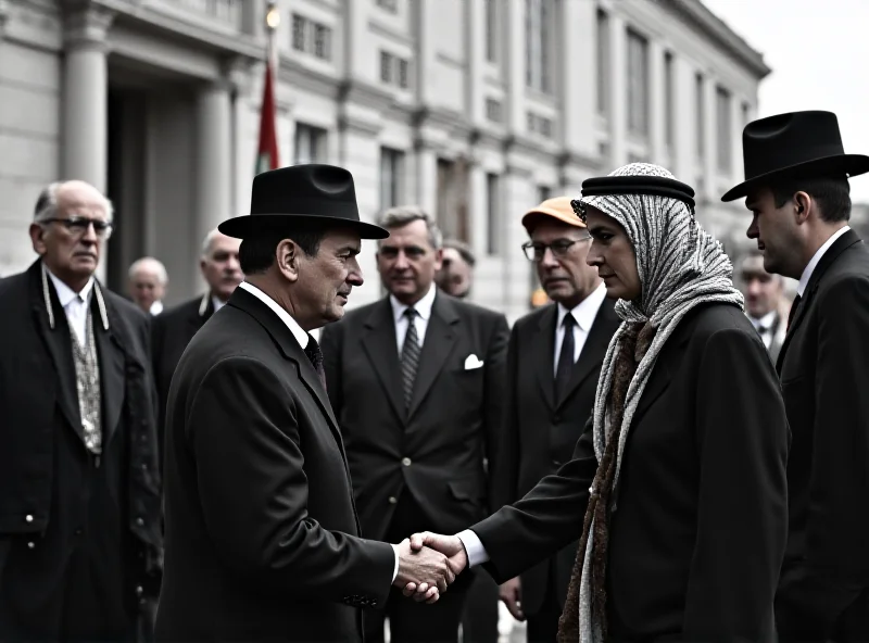 A historical photo of Charles De Gaulle meeting with Algerian officials in the 1960s.