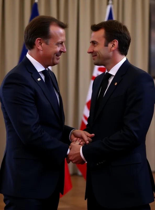 Emmanuel Macron and Rishi Sunak meeting at a summit