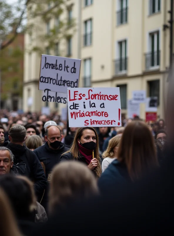 A protest with signs referencing immigration policies.