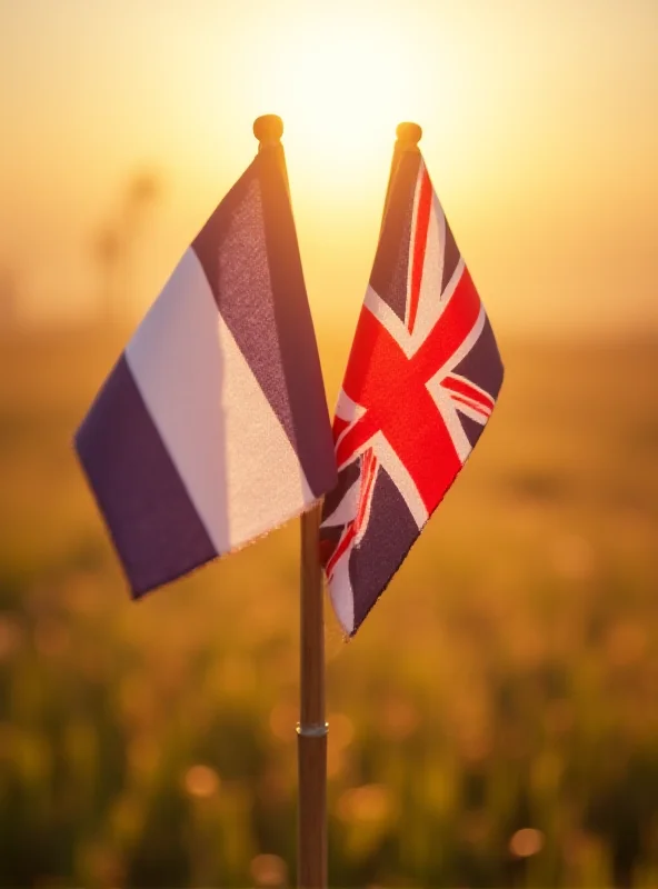 French and British flags together