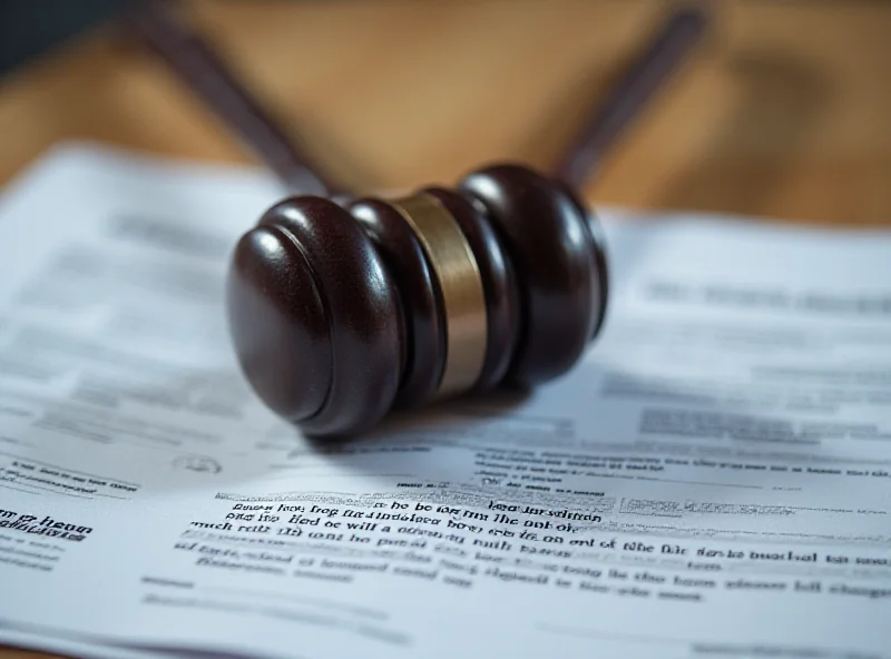 A gavel resting on a stack of legal documents, symbolizing the legal and political ramifications of the immigration debate.