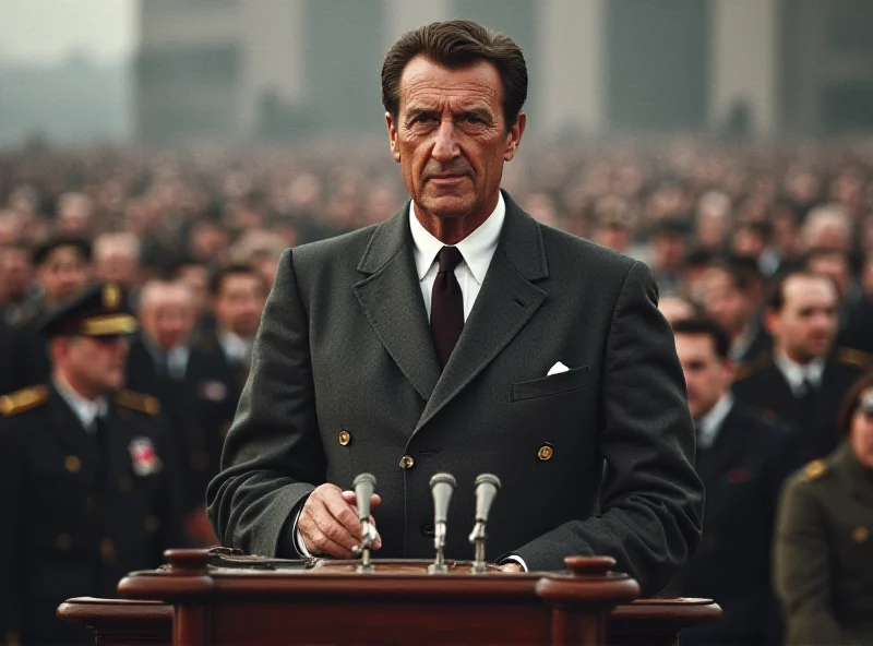 Image of Charles de Gaulle speaking at a podium, emphasizing French independence and nuclear strategy.