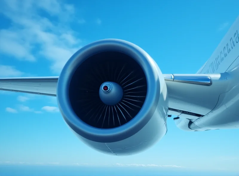 Rolls-Royce jet engine against a blue sky.