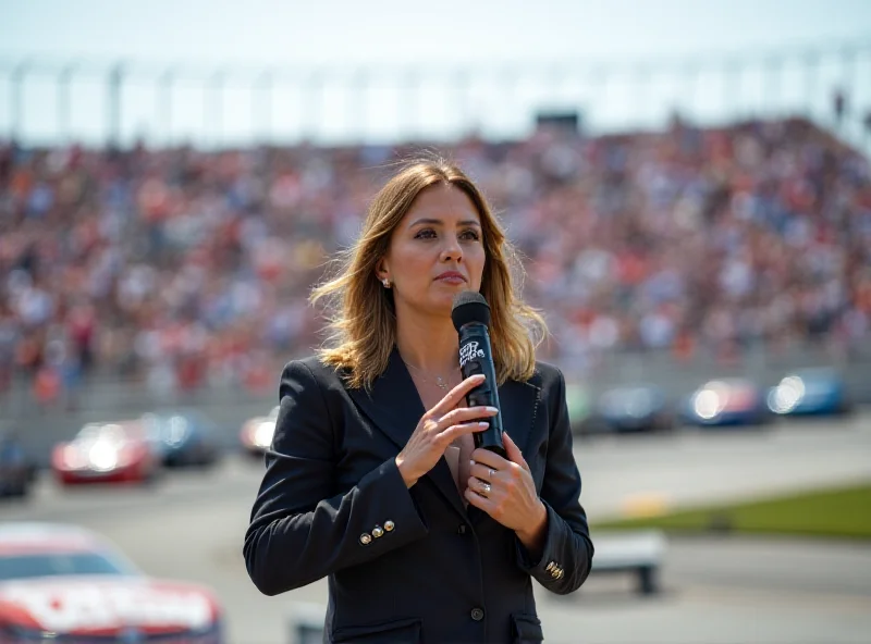 Riley Gaines leading prayer at the Circuit of the Americas