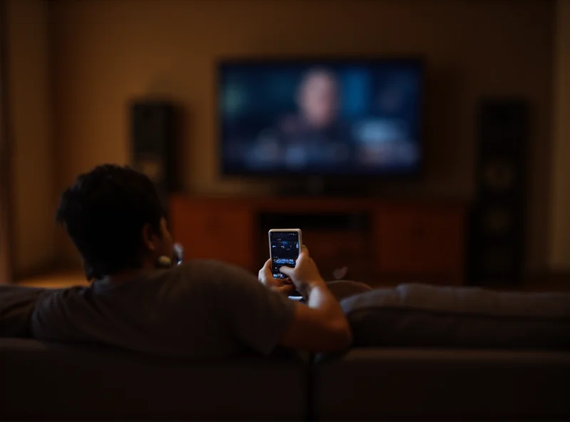 The PlayStation Portal device being used on a sofa.