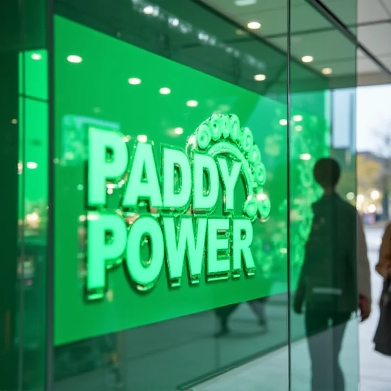 The Paddy Power logo displayed prominently on a betting shop storefront.