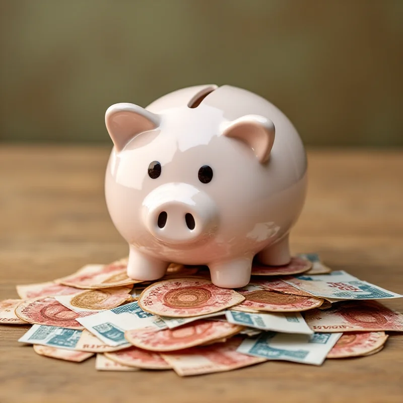 Image of a piggy bank overflowing with Czech crowns, symbolizing the unclaimed savings of Sberbank CZ clients.