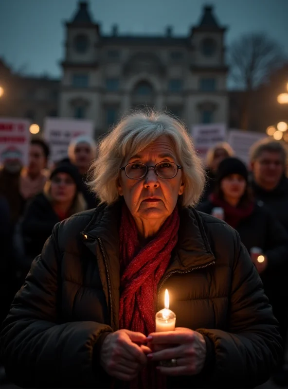 Liliana Segre participating in a sit-in protest.