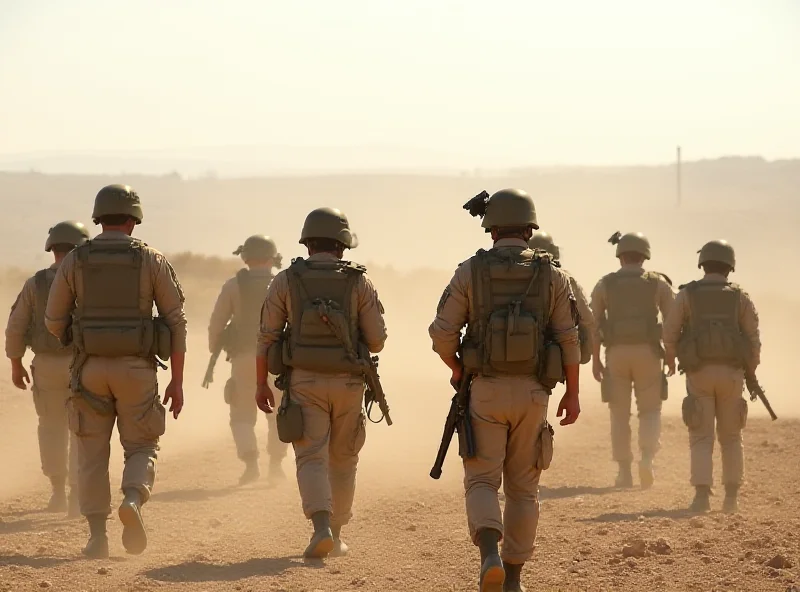 Israeli soldiers patrolling a border area near Gaza.