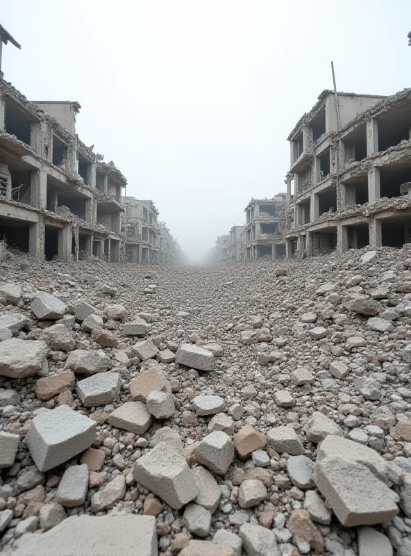 Scene of destroyed buildings in Gaza after conflict