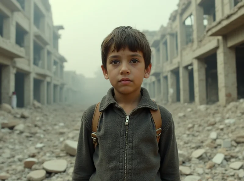 A screenshot of the now-withdrawn BBC documentary 'Gaza: How to Survive a War Zone' featuring a young boy in Gaza. The image is slightly blurred to indicate the documentary's controversial status.