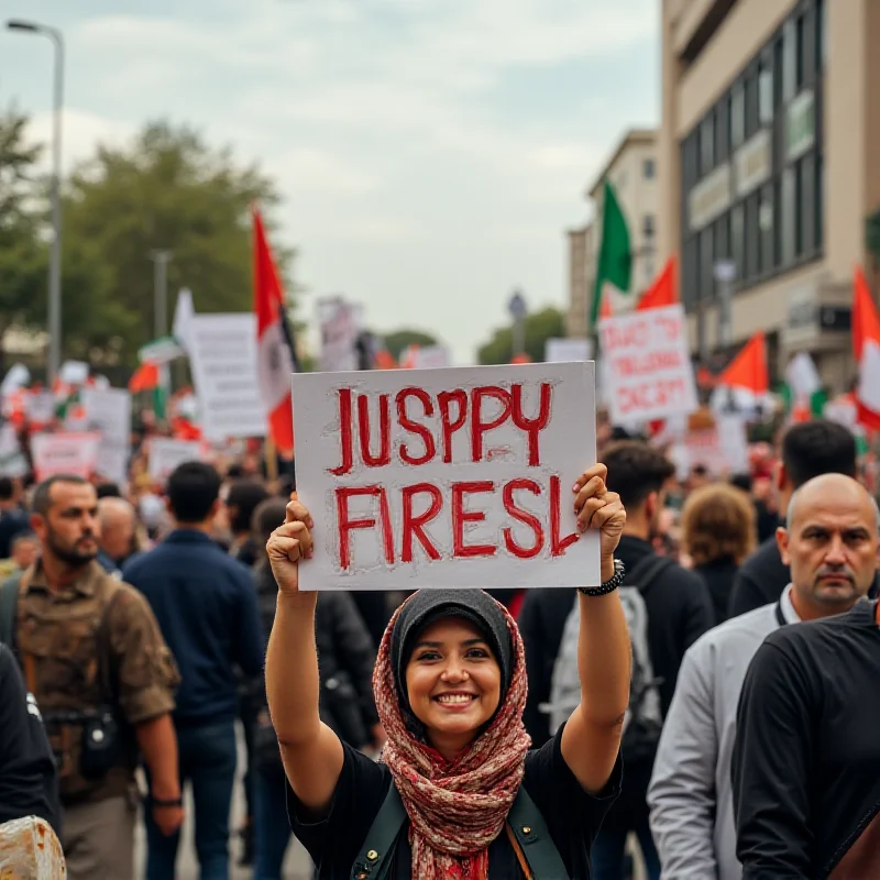 Protest in support of Palestinian rights.