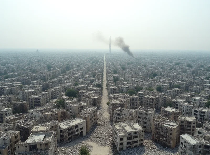 Aerial view of destruction in Gaza