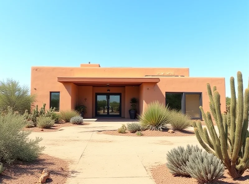 Exterior shot of a modern house in Santa Fe, New Mexico