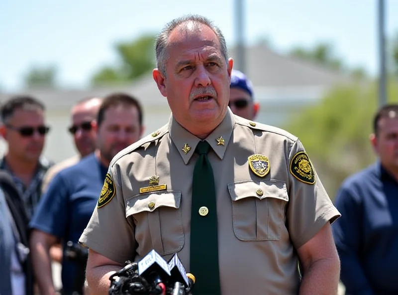 Sheriff Adan Mendoza speaking to reporters