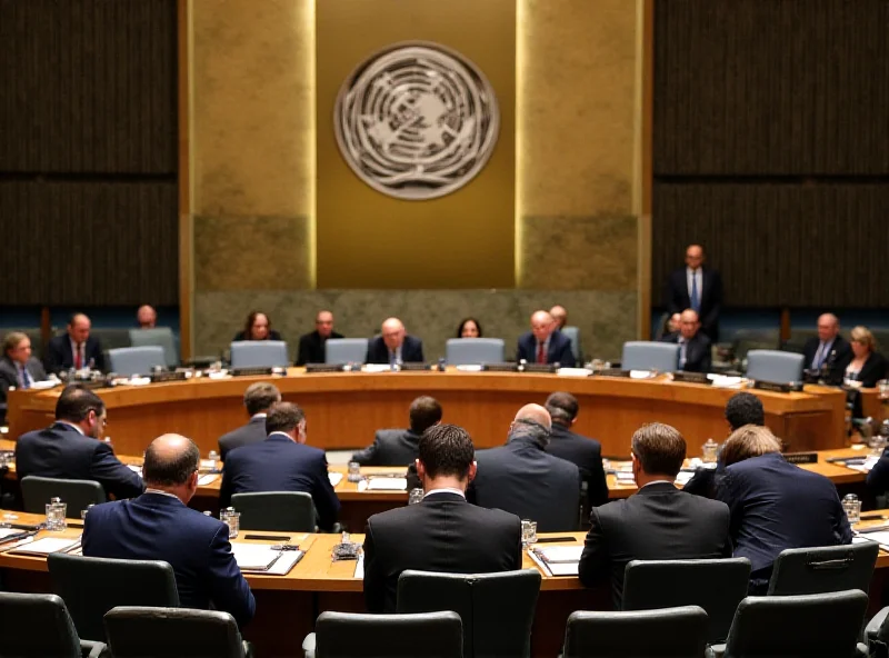 Image of the UN Security Council chamber during a session.