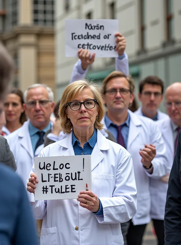 A group of scientists holding signs at a protest