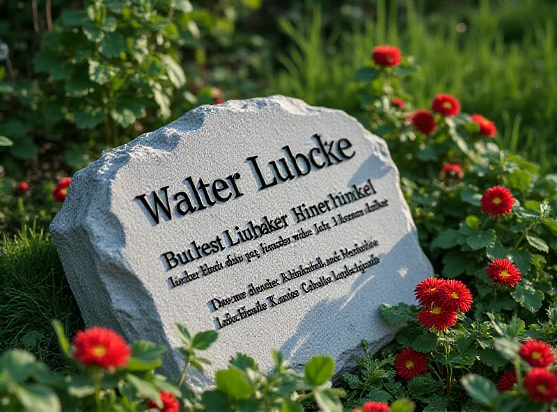 Memorial stone for Walter Lübcke in Lohfelden, Germany.