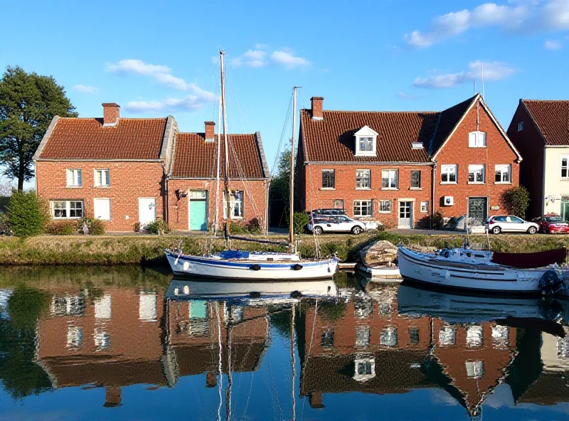 A scenic view of Arnis an der Schlei, Germany, the smallest town in the country, with traditional houses and boats in the harbor.