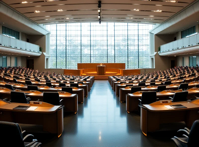 Interior view of the German Bundestag plenary hall