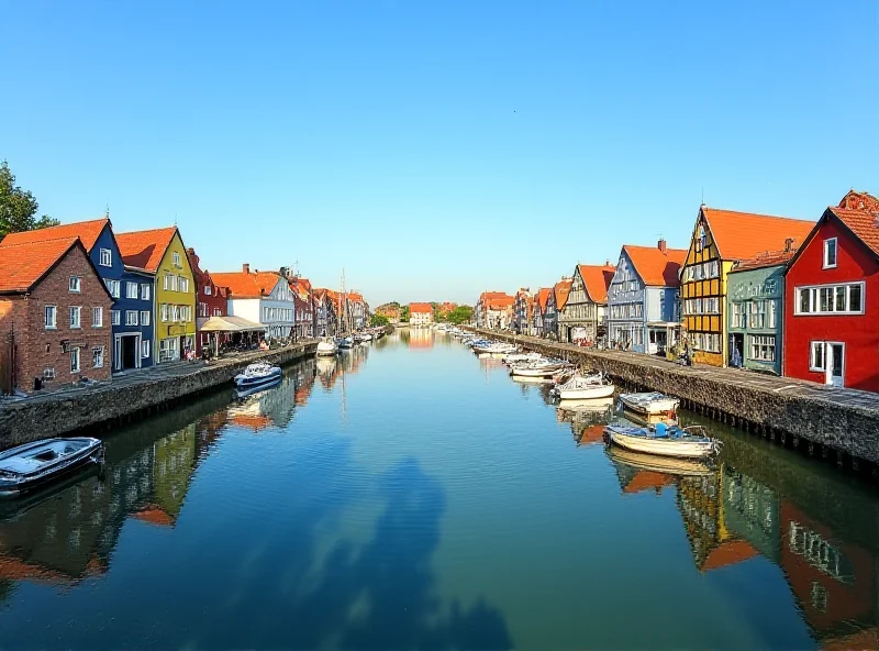 A panoramic view of Arnis an der Schlei, the smallest town in Germany, showcasing its quaint and peaceful atmosphere.