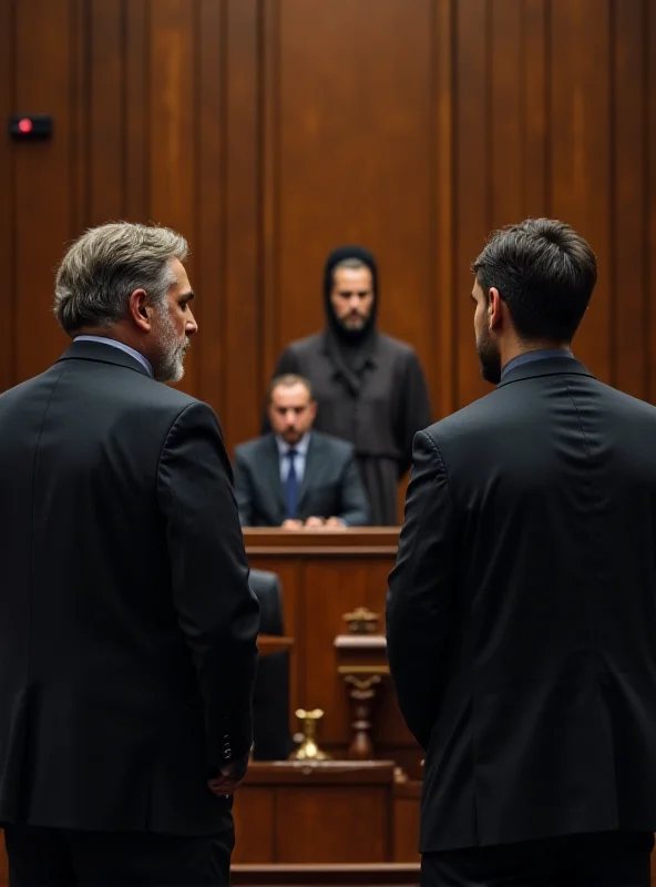 A courtroom scene in Germany, focusing on two Afghan men being sentenced. The setting is serious and reflects the gravity of the terrorism charges.