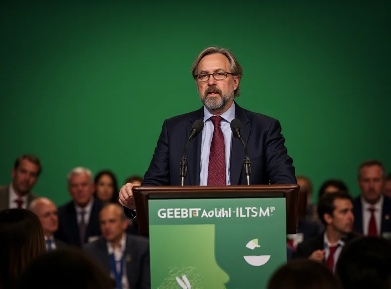 Felix Banaszak speaking at a Green Party conference in Germany.