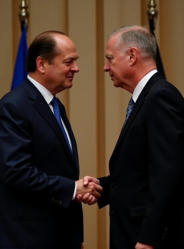 Zelensky and Scholz shaking hands during a meeting with serious expressions.