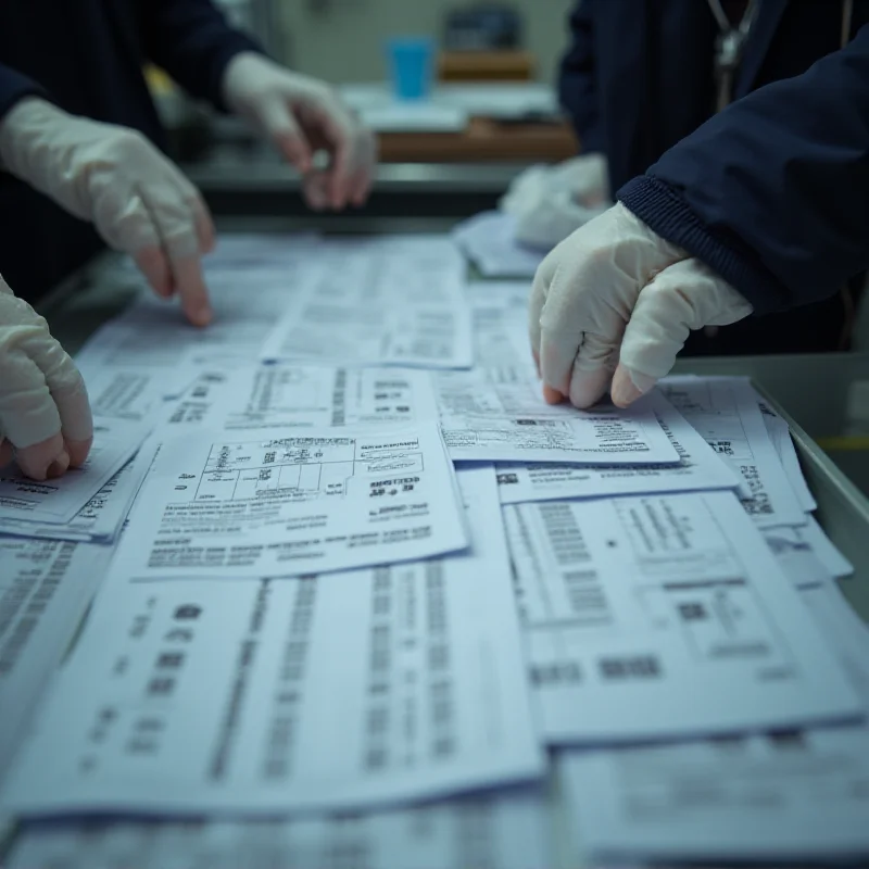 Postal ballots being sorted