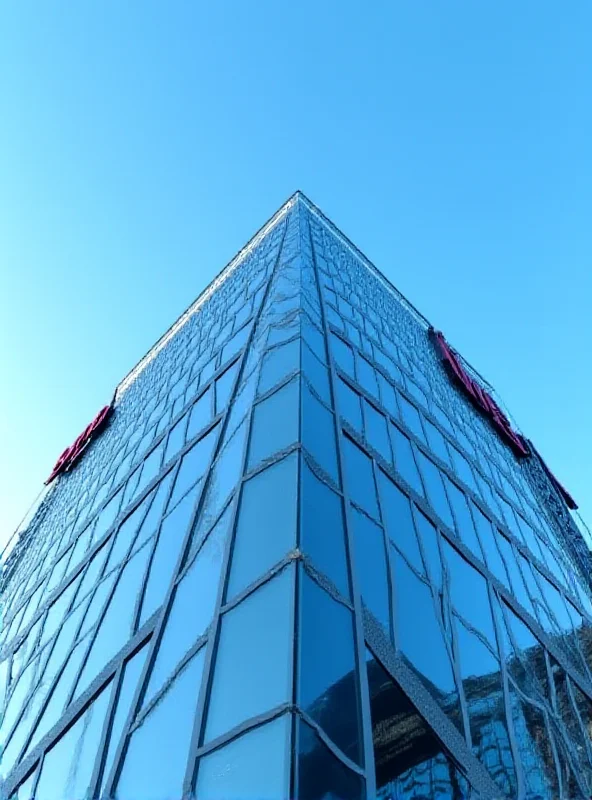 The exterior of the Spiegel publishing house building in Hamburg, Germany. A modern glass and steel structure reflecting the sky. The Spiegel logo is prominently displayed.