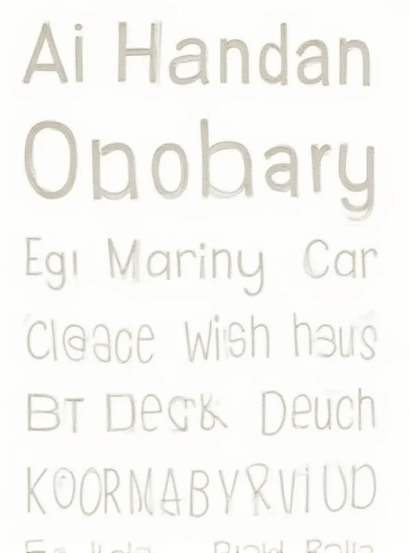 Close-up image of various fonts generated by AI, showcasing different styles and weights.