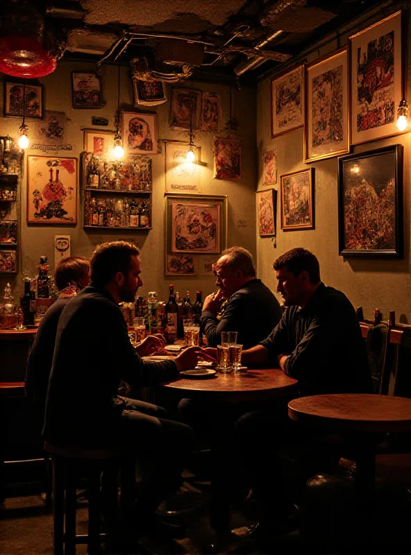 A cozy and inviting interior of Bar Bricolage in Ghent, featuring eclectic decor, vintage furniture, and patrons enjoying drinks and conversation, capturing the bar's unique atmosphere and community spirit.