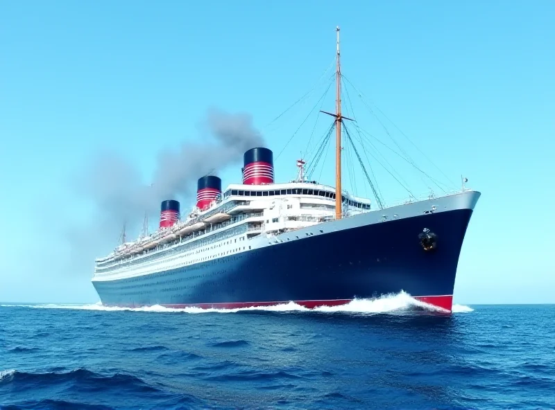 The SS United States steamboat at sea, majestic and powerful.