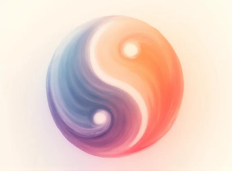 Illustration of yin and yang symbol, representing balance