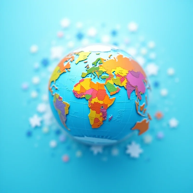 A globe with puzzle pieces fitting together, representing global cooperation