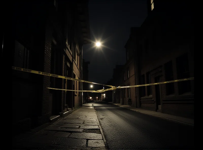 A somber image of a Glasgow street at night, with police tape visible.