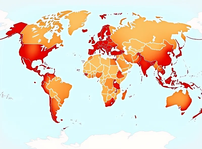 Global map highlighting areas affected by conflict and climate change