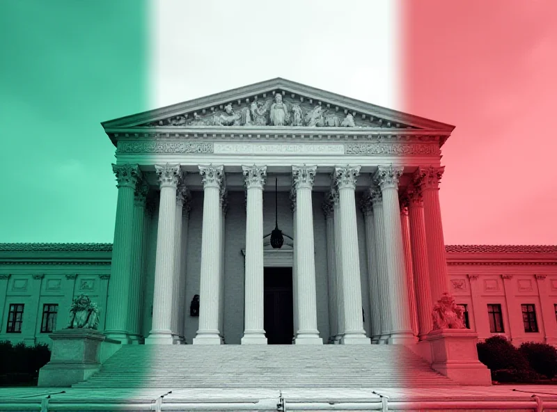 Image of the US Supreme Court building with the Mexican flag superimposed