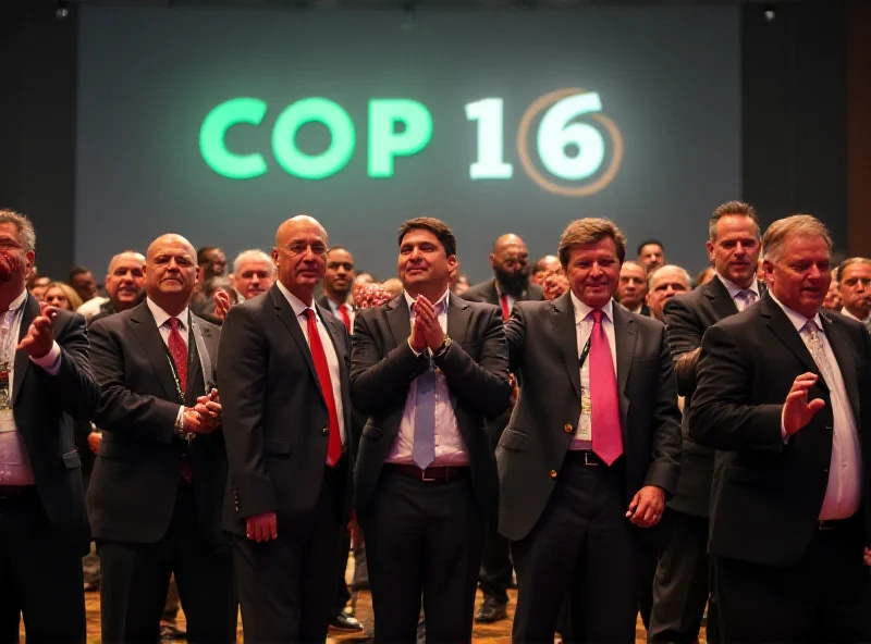 Delegates applauding at the COP16 conference