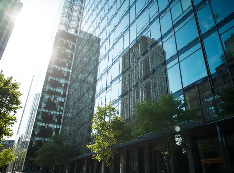 A modern office building with many windows.