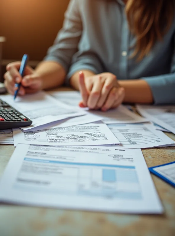 Person organizing tax documents.