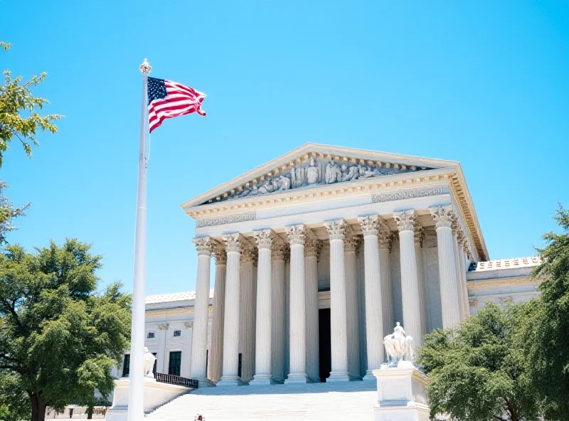 The United States Supreme Court building on a sunny day.