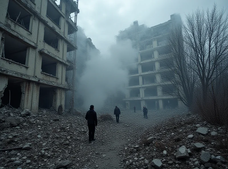 A powerful image of a bombed building in Ukraine