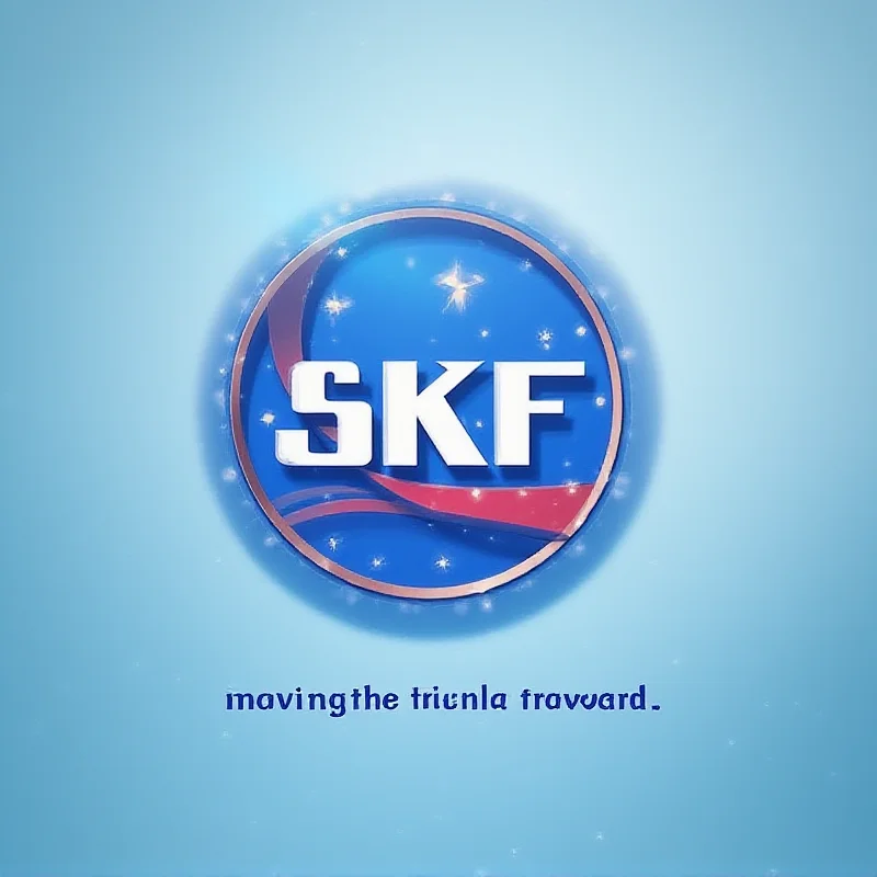 The new SKF logo with a tagline about moving the world forward