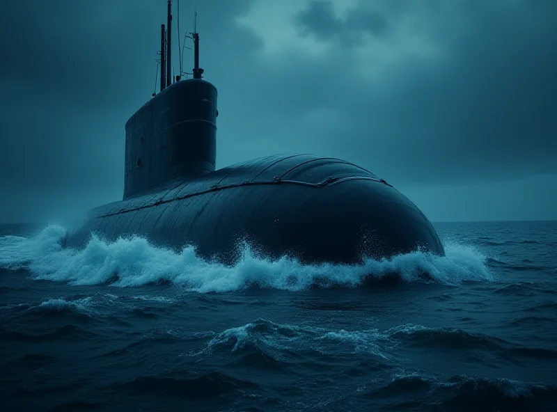 Image of a Trident submarine surfacing from the ocean.