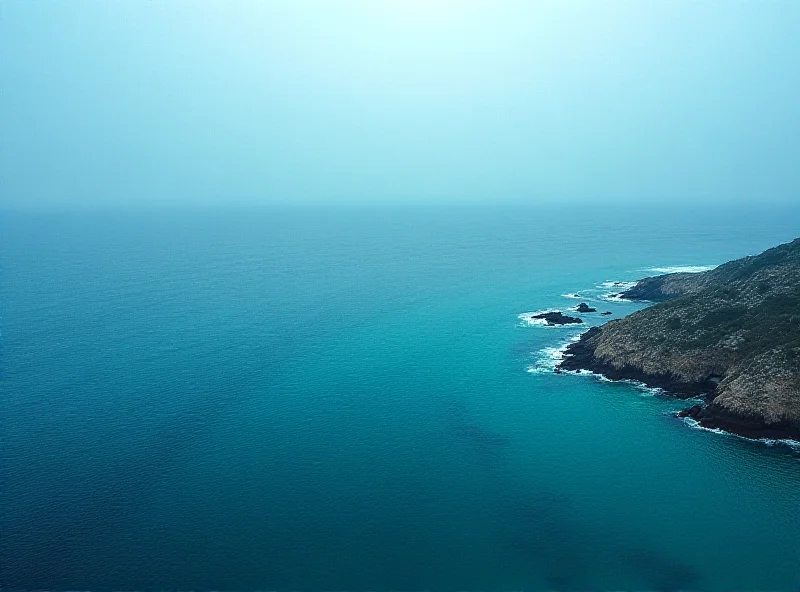 An aerial view of the sea with a coastline in the background, representing the location of the Ustica disaster