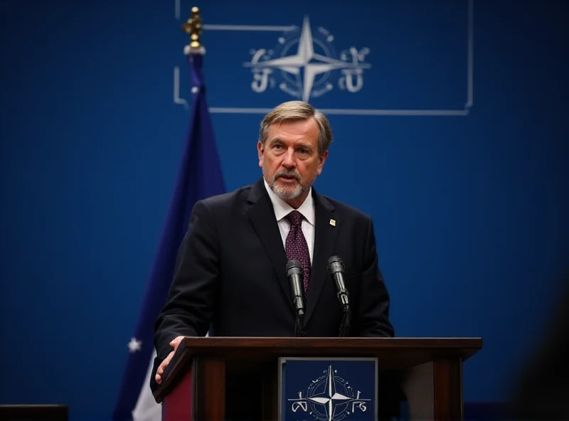 Image of NATO Secretary General speaking at a press conference